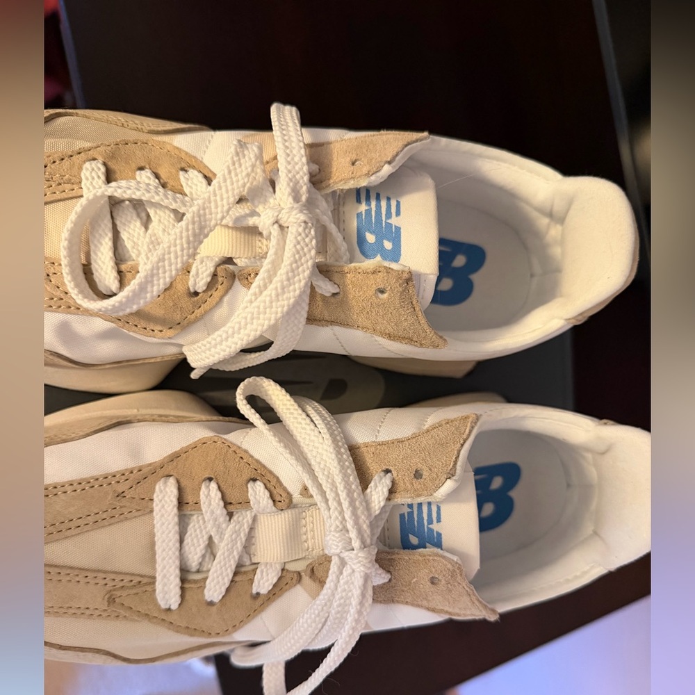 New Balance 327 - Neutral Beige & White Suede Sneakers - Picture 3 of 7
